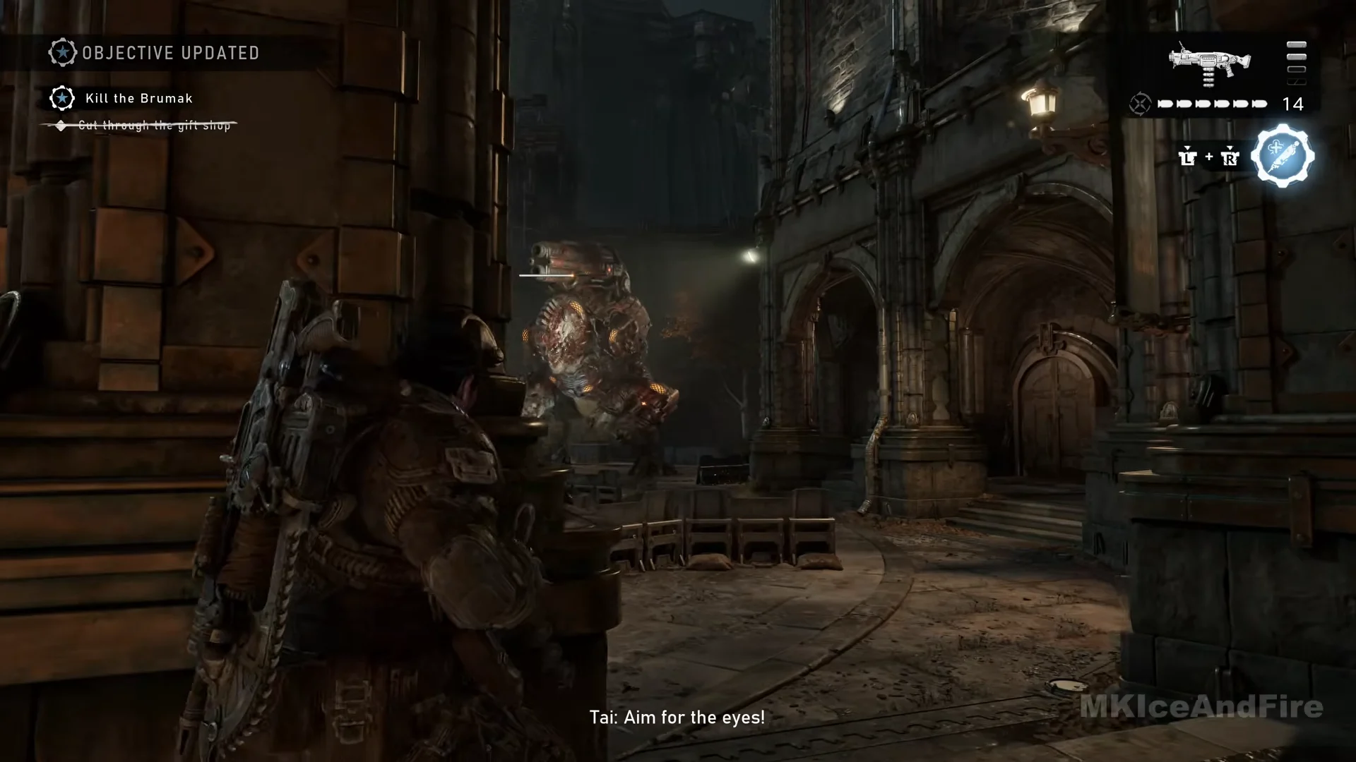 Brumak in the inner courtyard