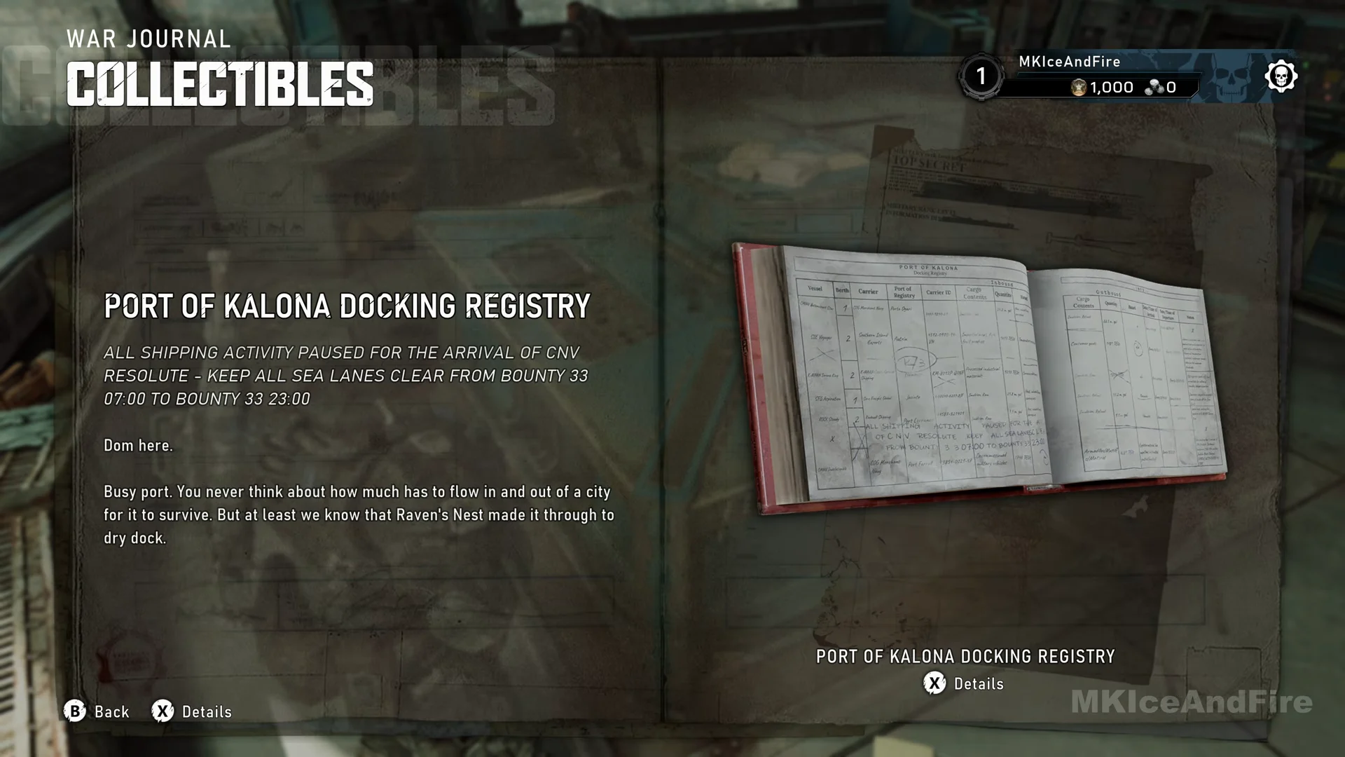 Docking registry on the tower console