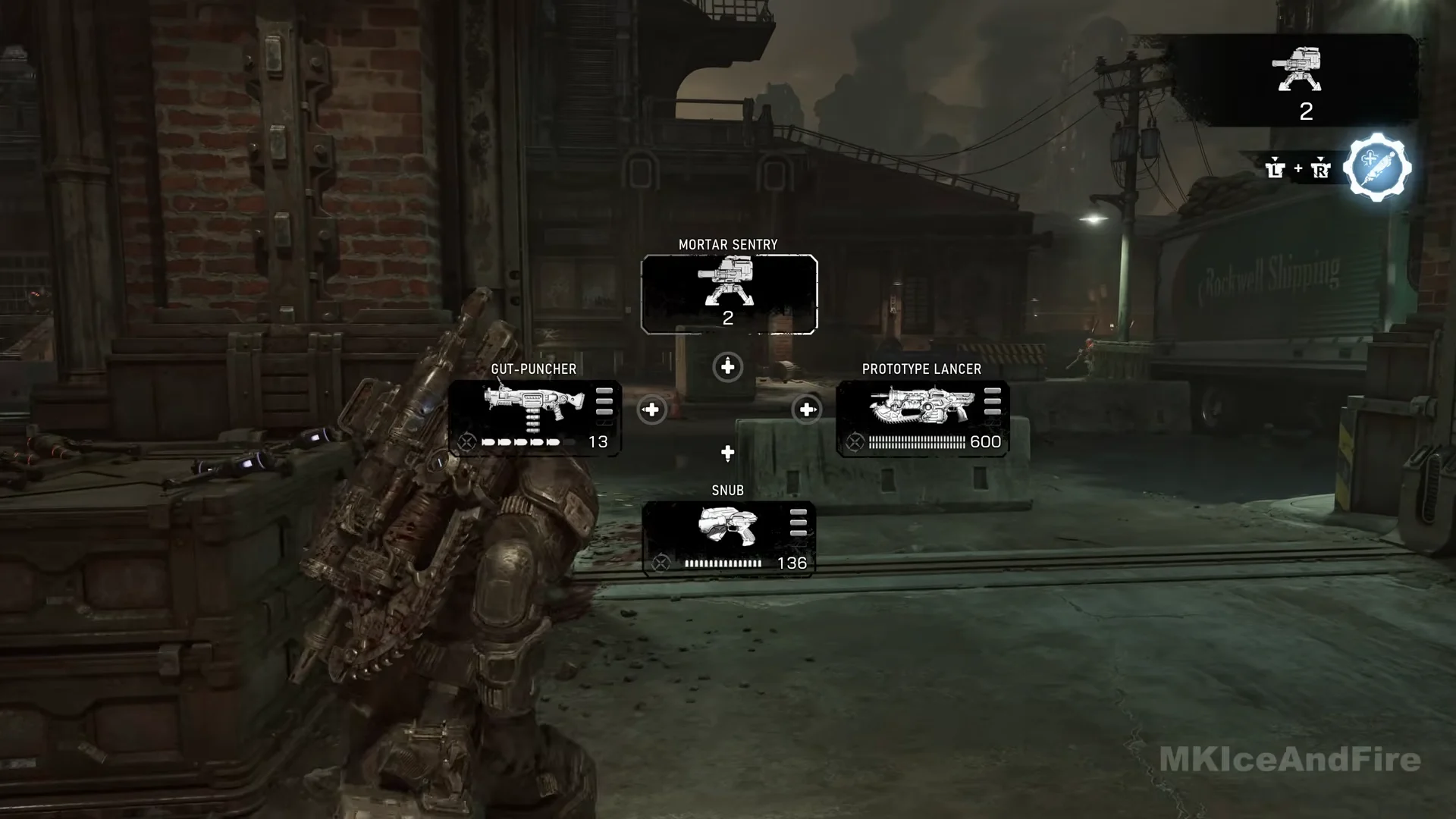 Weapon wheel with Mortar Sentry