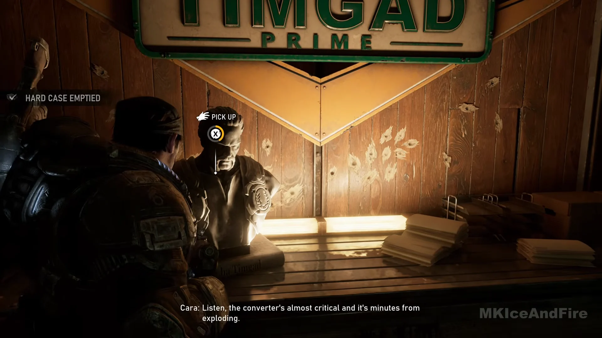 Bust under the Timgad Prime sign