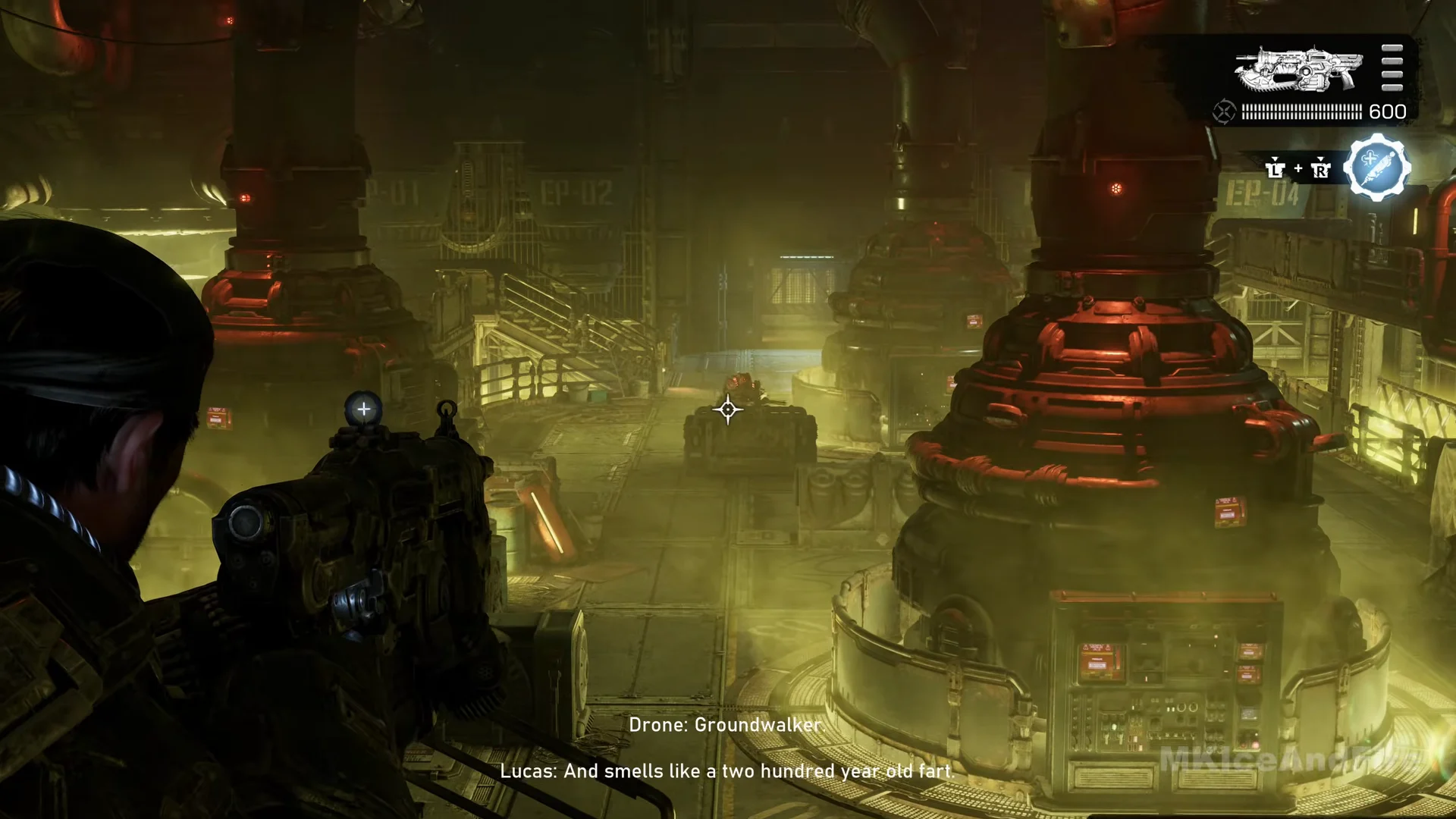 Processing chamber vats from the catwalk
