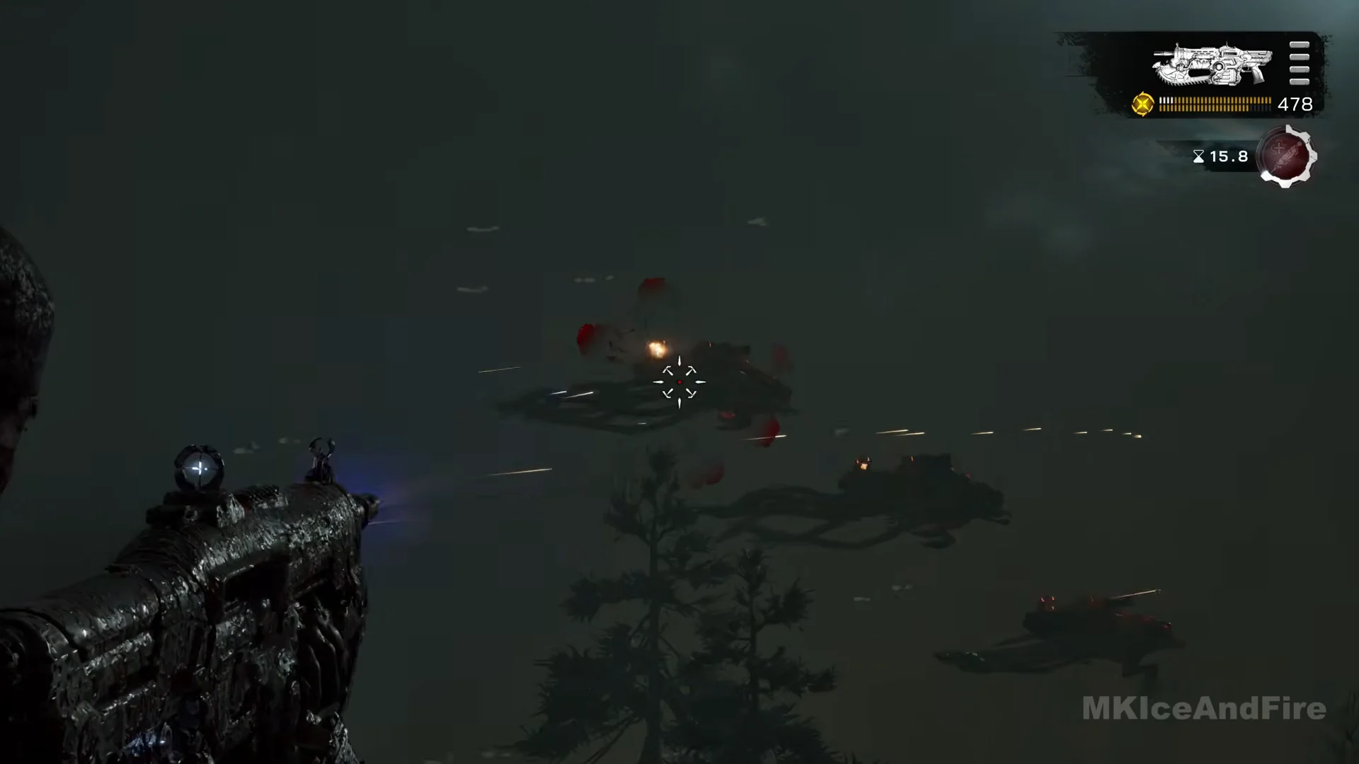 Lancer fire at Reavers over the flatbed