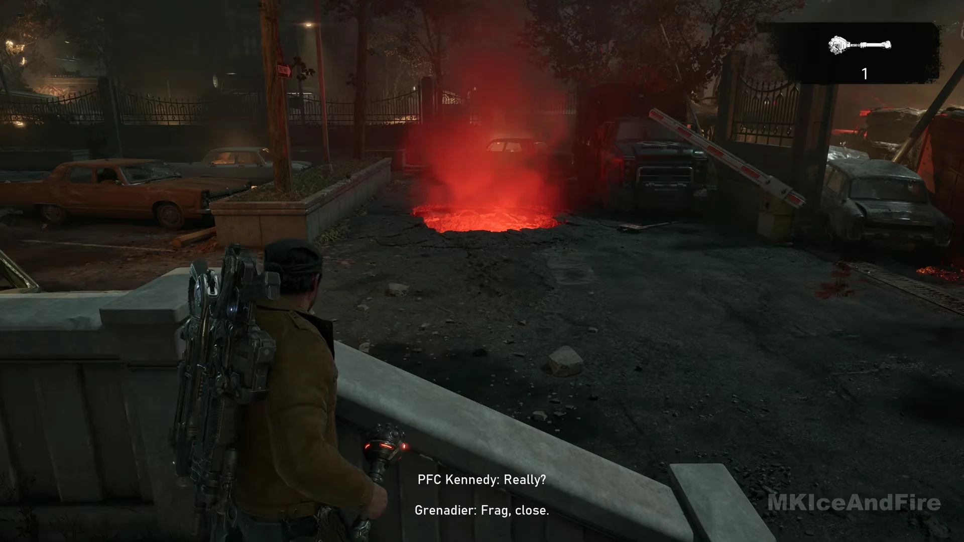 Frag Grenade aimed into the first hole