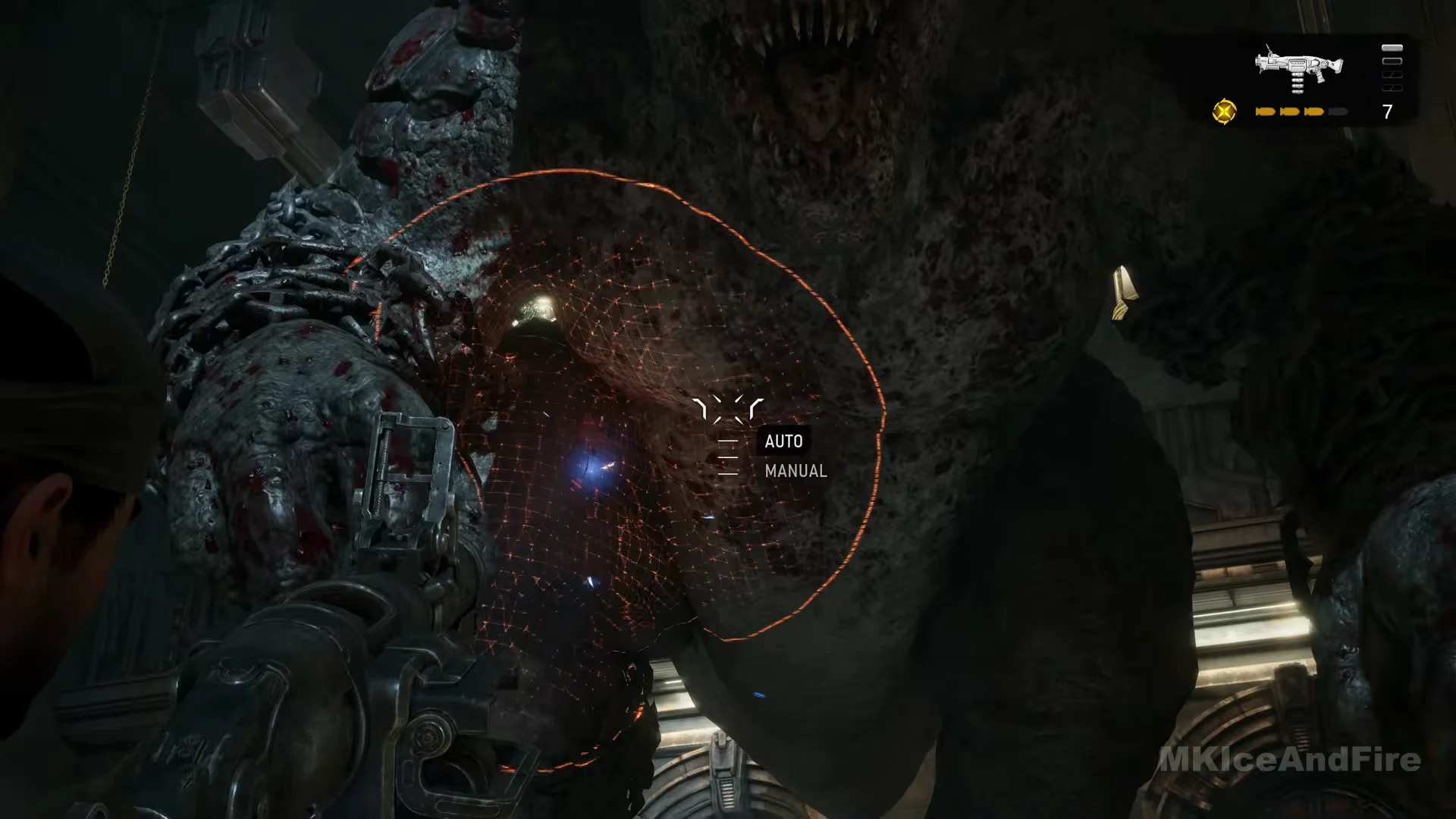 Grenade blast circle on the Brumak