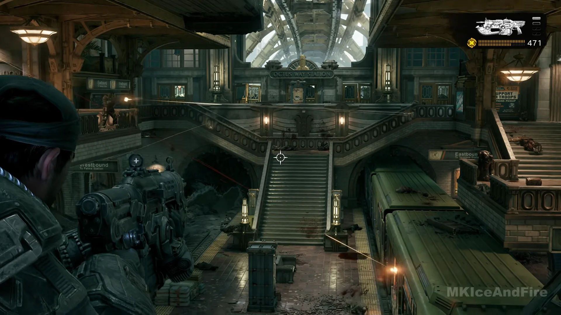 Concourse fight across the station hall