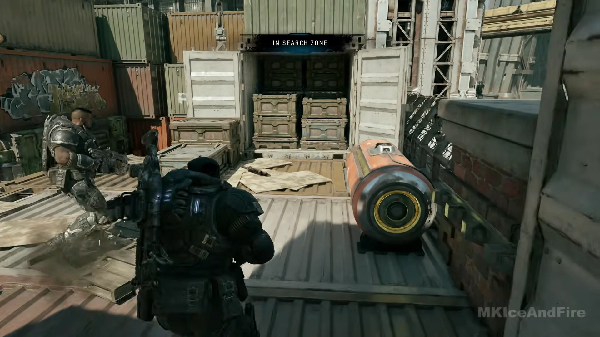 Through the open container to the hidden pocket