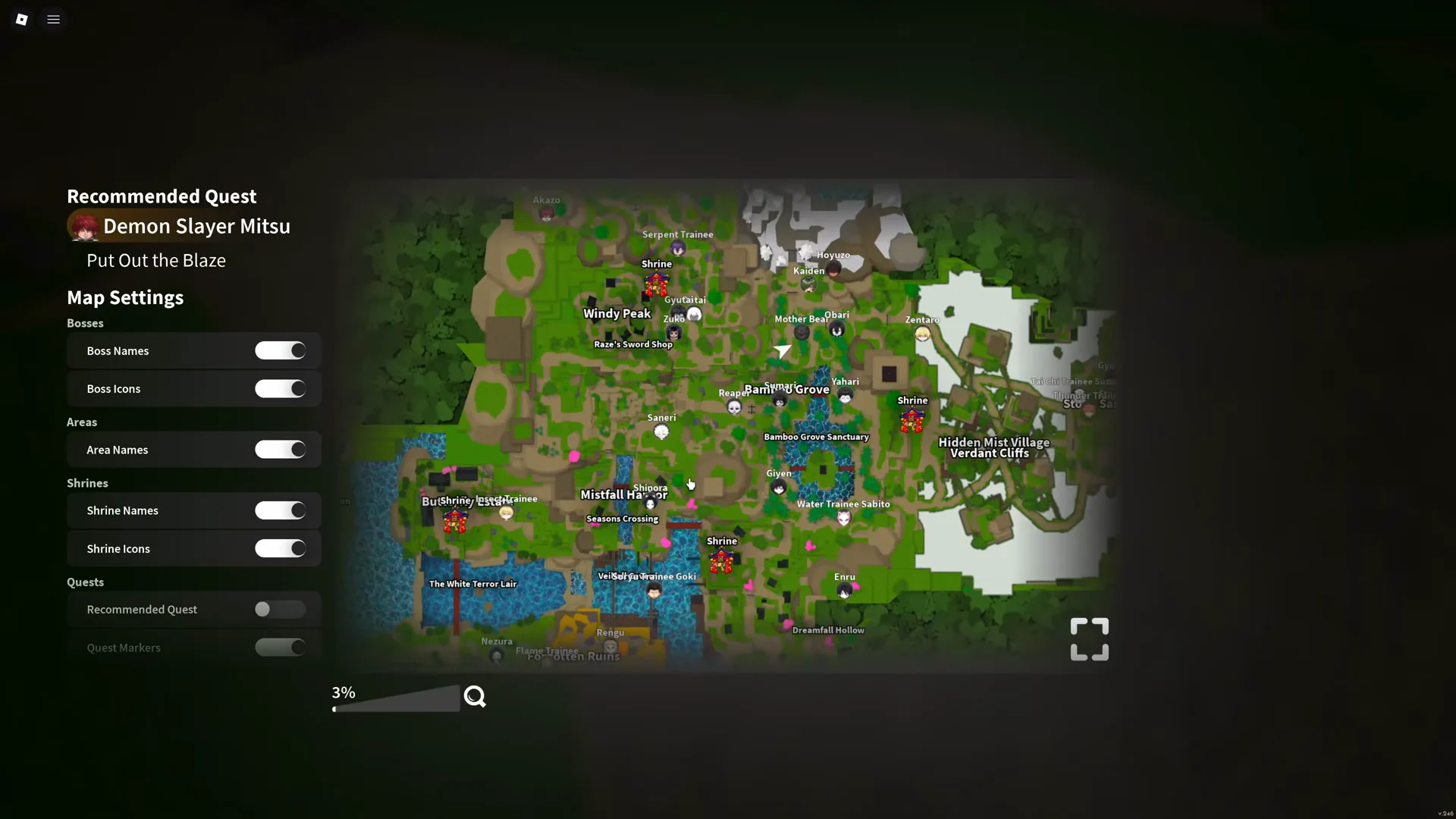 Daytime Boss Rotation Route