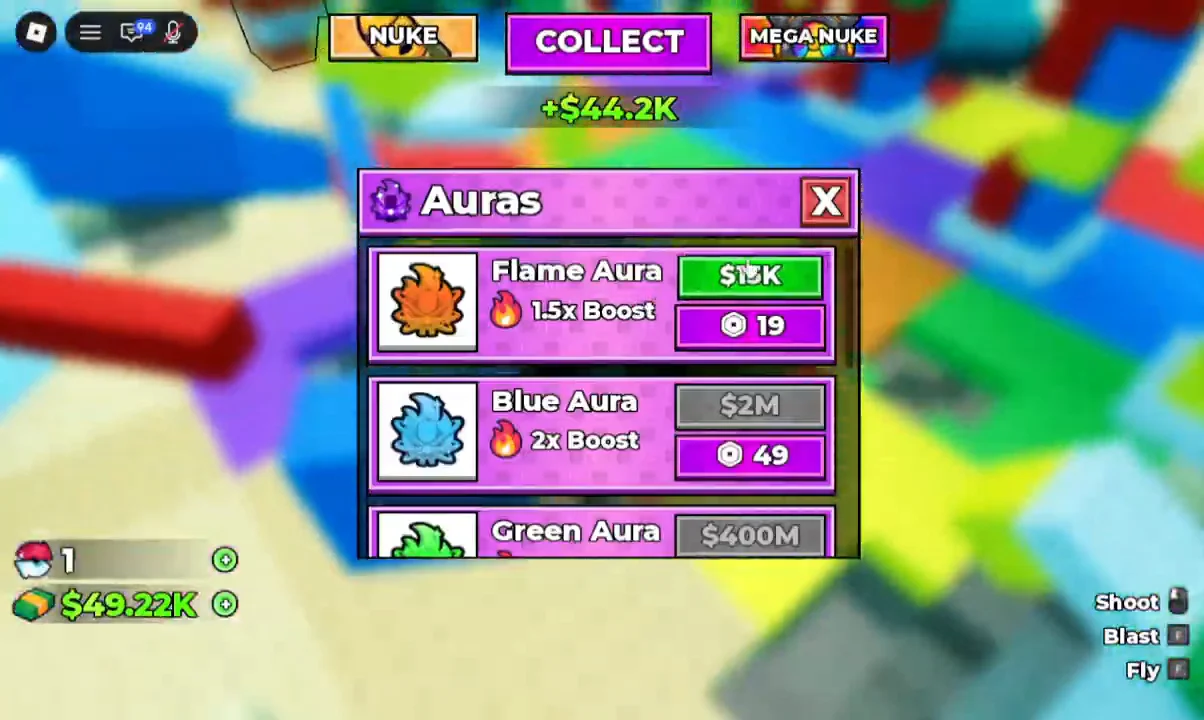 Purchasing Flame Aura