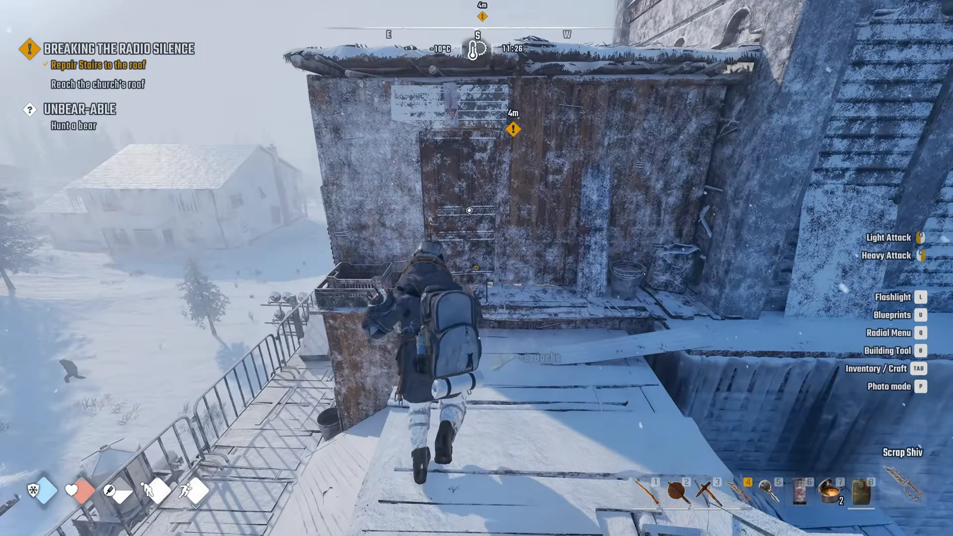 Locked cabin door on the roof
