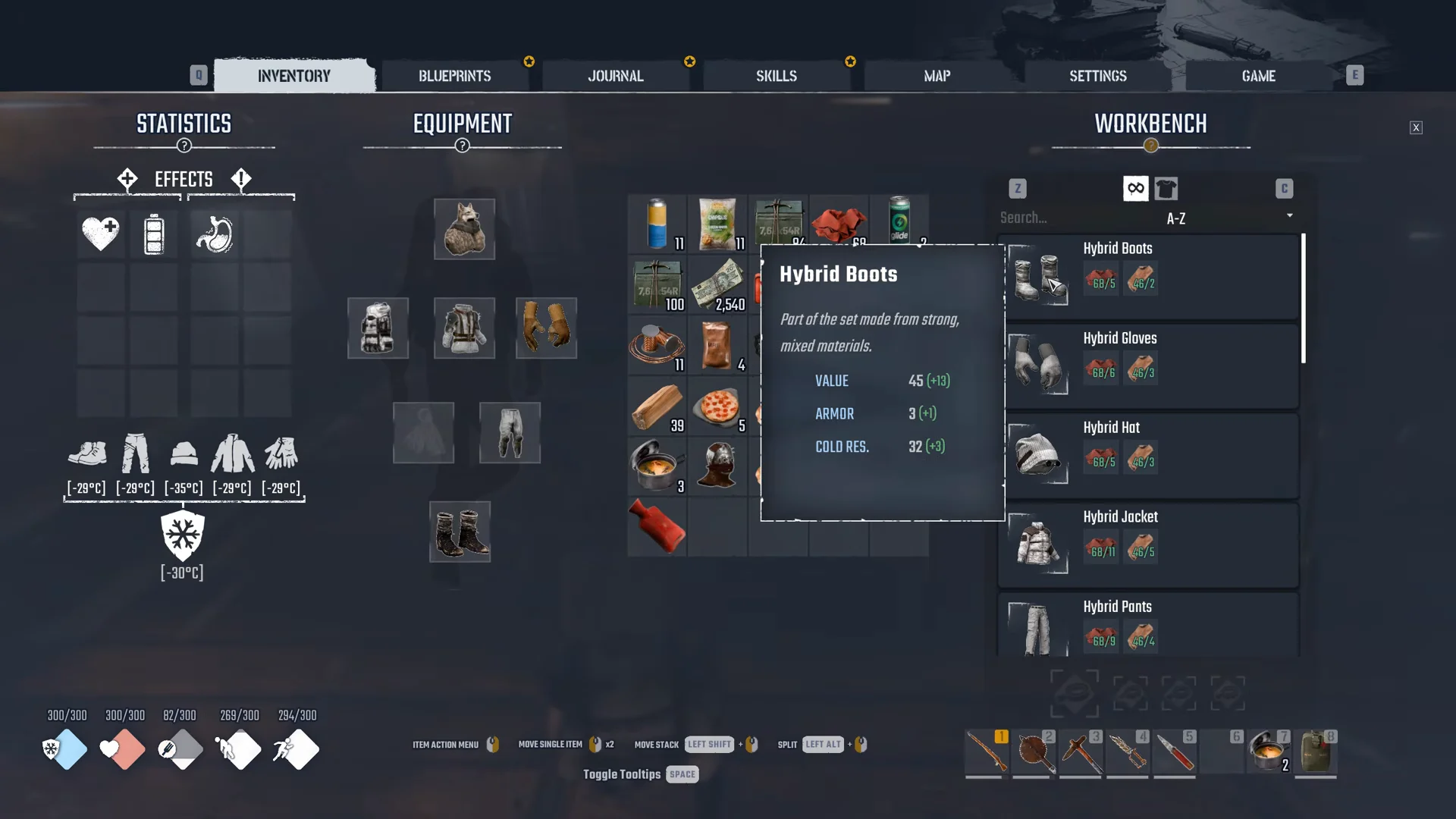 Hybrid recipes and costs at the bench