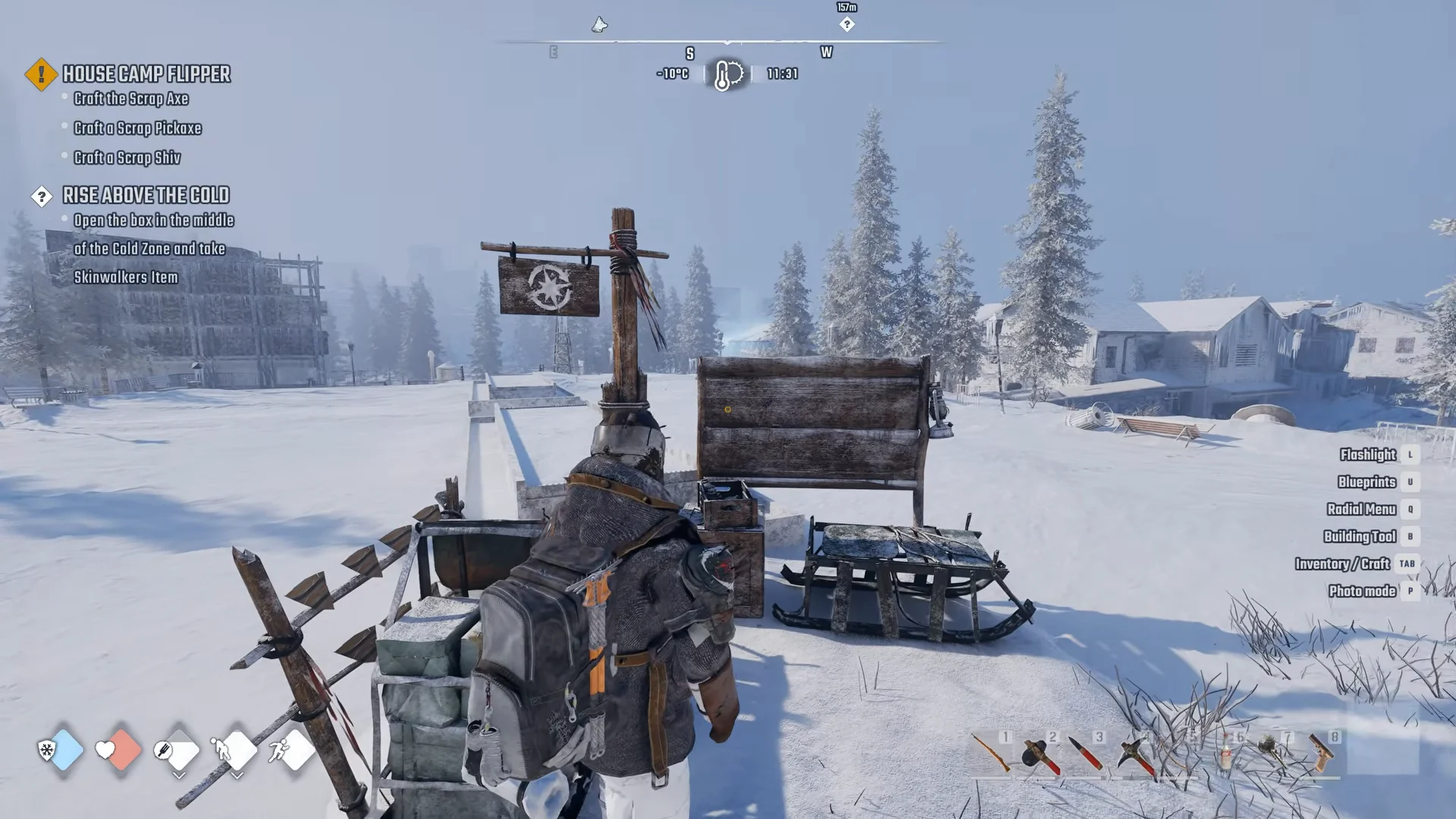Arriving at the Church sleds