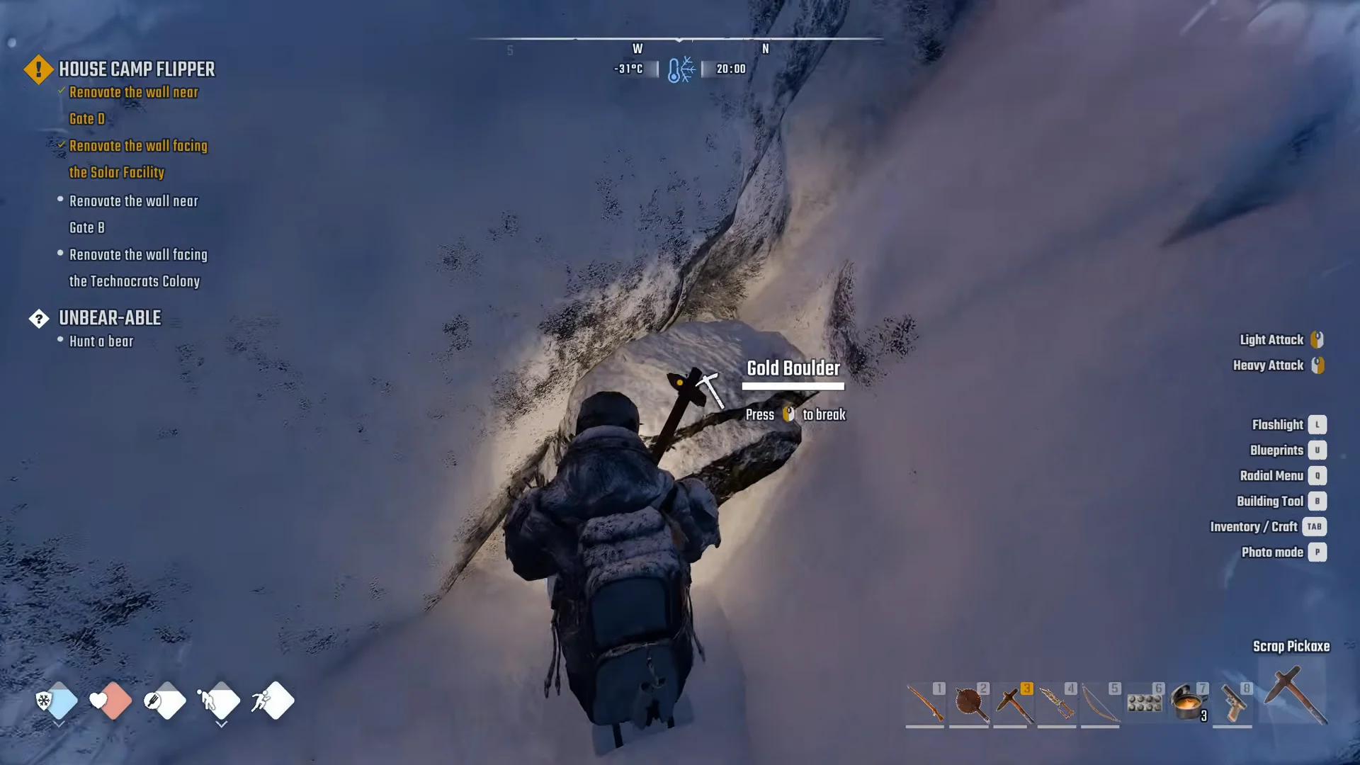 Gold Boulder prompt with Scrap Pickaxe
