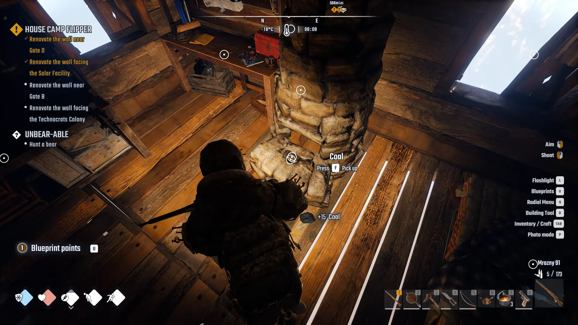 Picking Coal and ingots off the floor