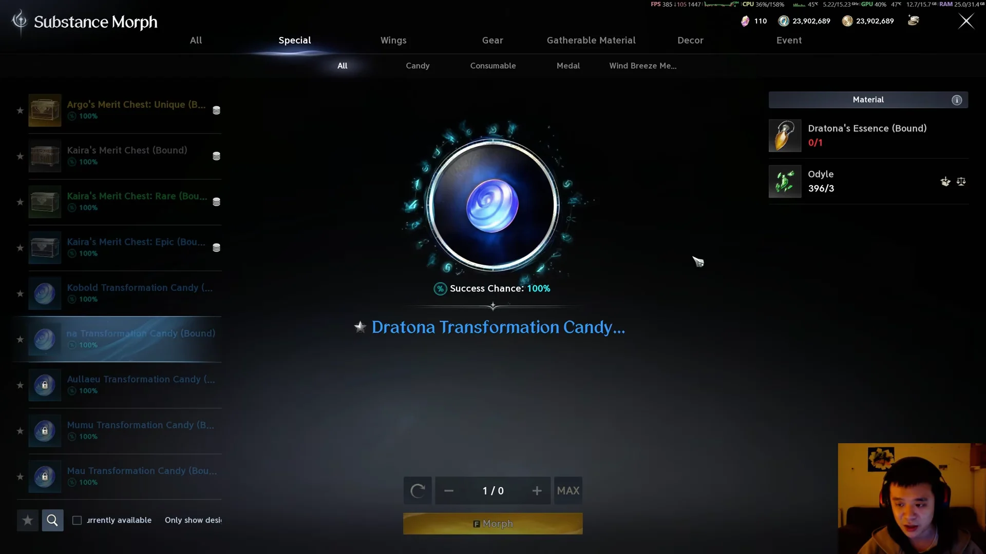 Substance Morph Menu