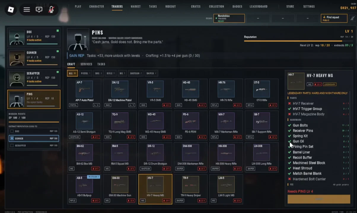 Weapon Crafting Requirements