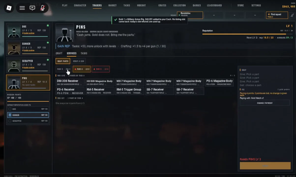 Reviewing Higher Tier Swap Lists