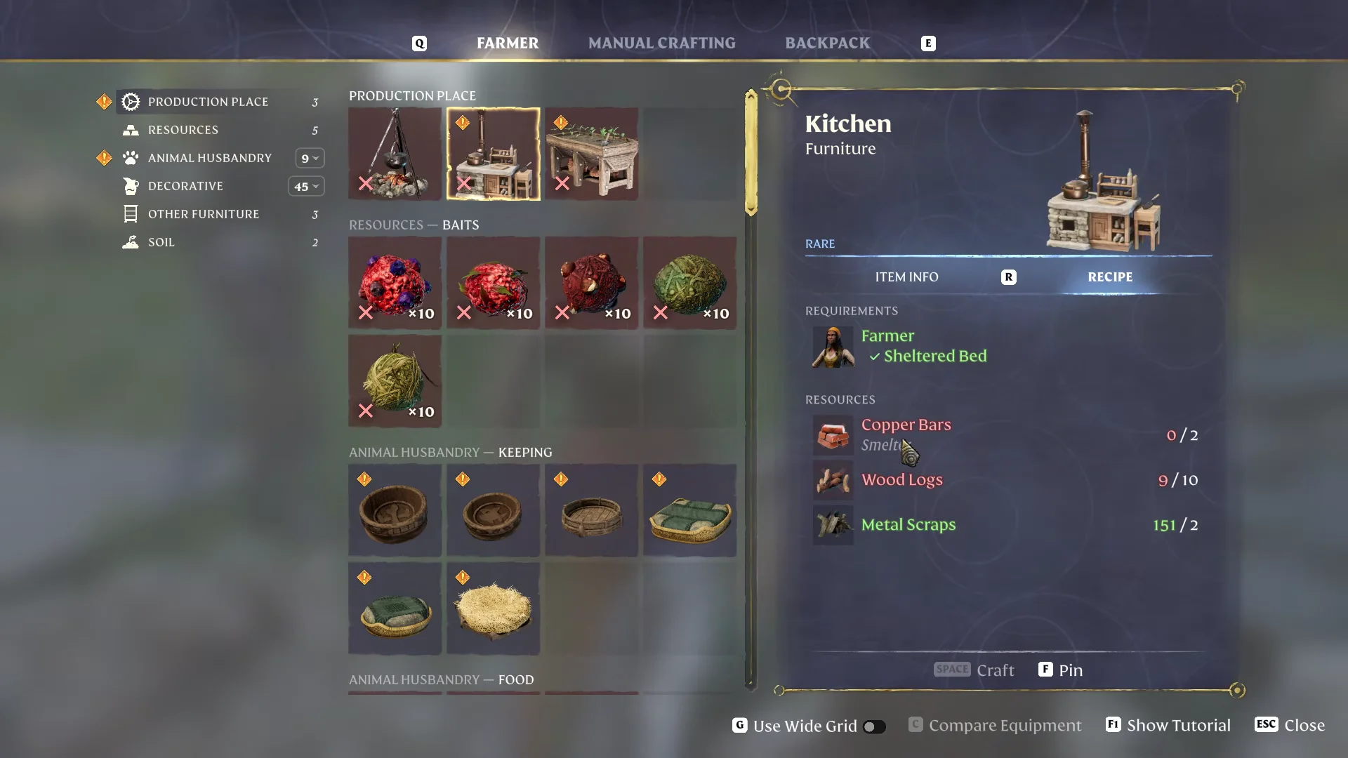 Kitchen recipe at the Farmer