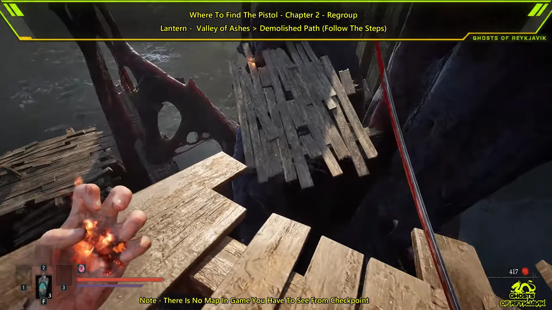 Platforming across Demolished Path