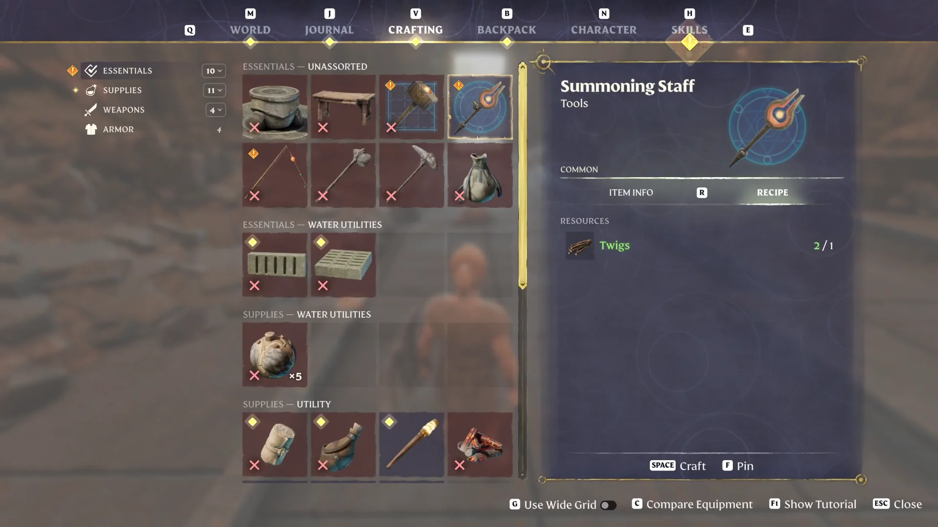 Crafting Summoning Staff