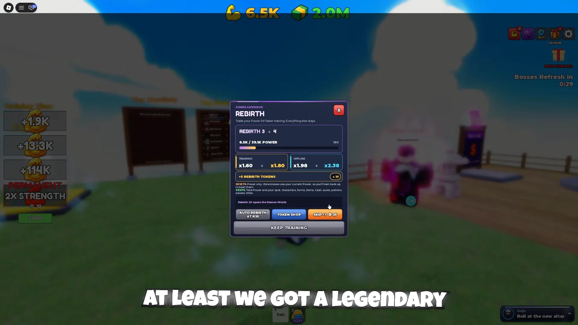Rebirth Screen & Multipliers