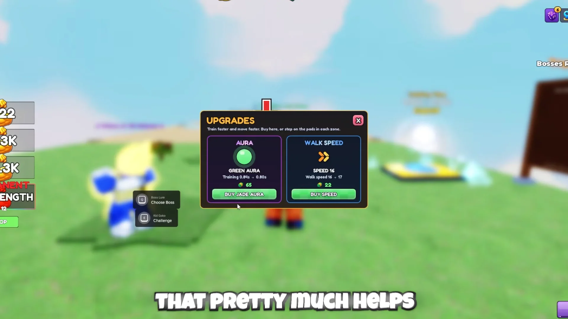 Aura and Walk Speed Upgrades