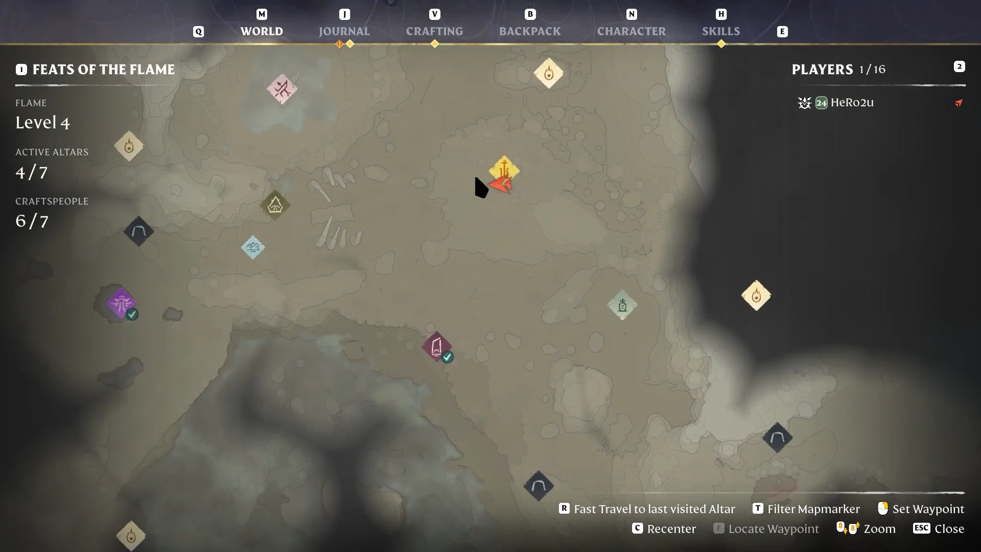 map, Ancient Spire Nomad Highlands fast travel
