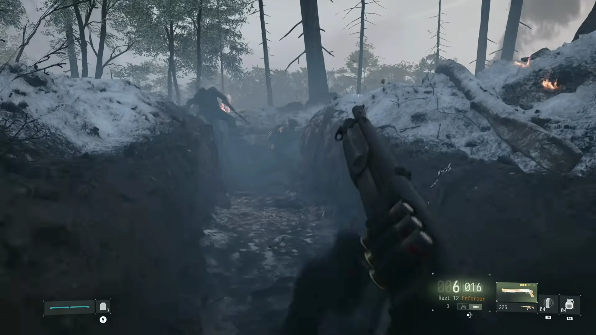 Trench entrance and weapon swap
