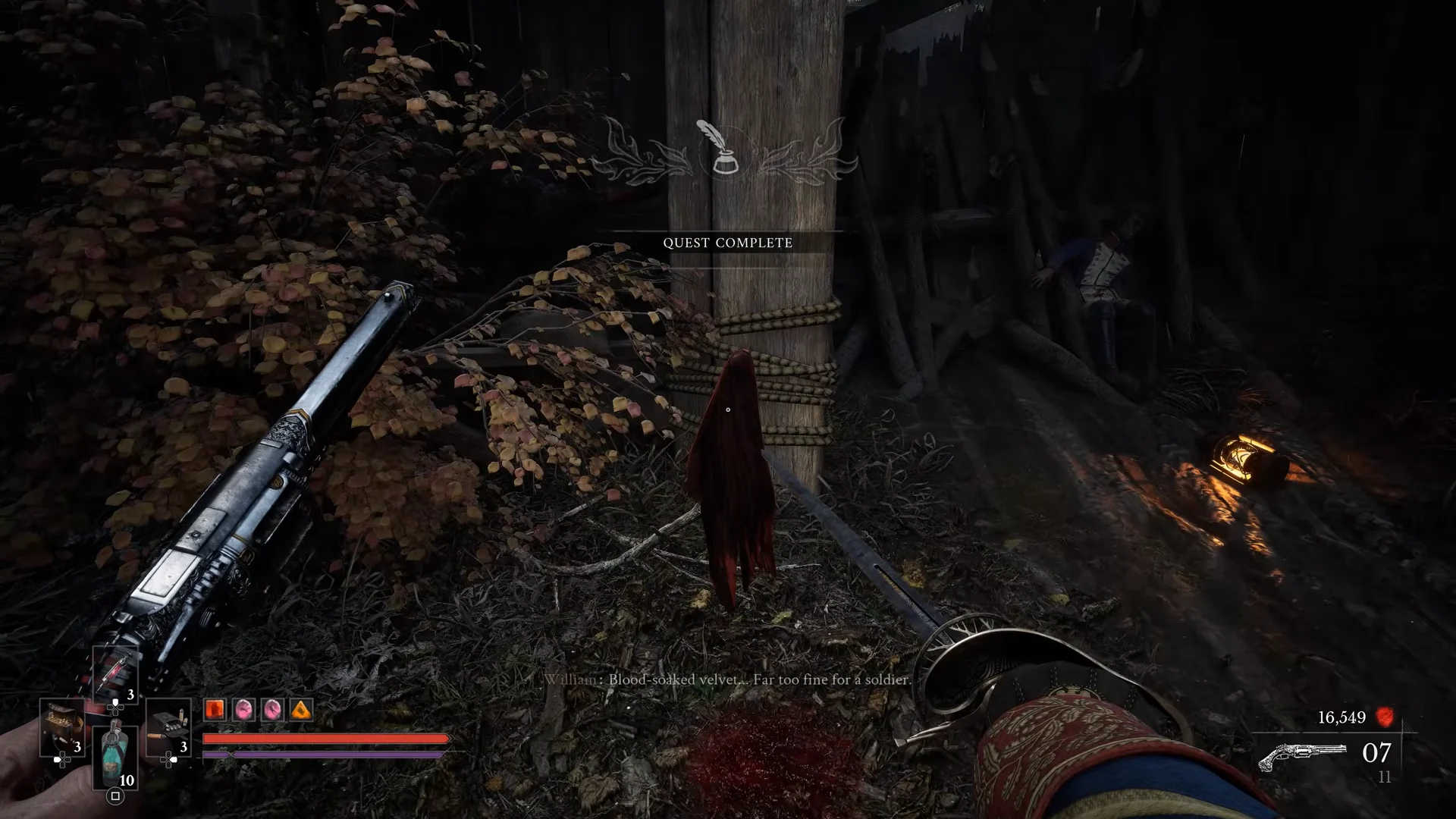 Investigating the garment & quest completion