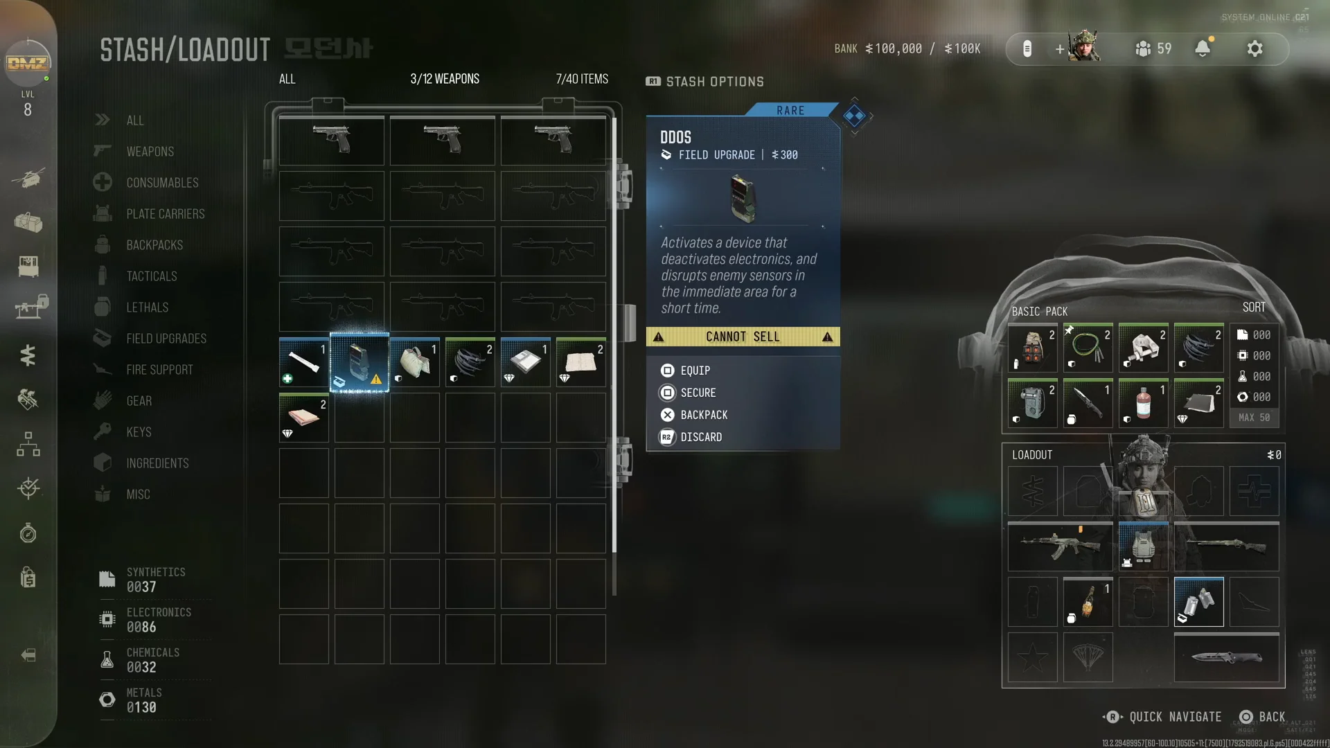 Stash and Loadout Management