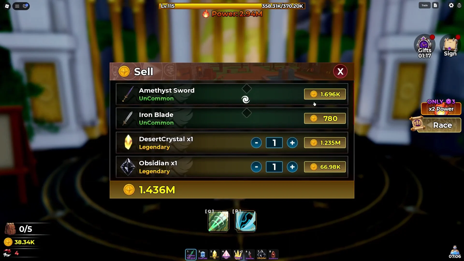 Selling Loot for Coins