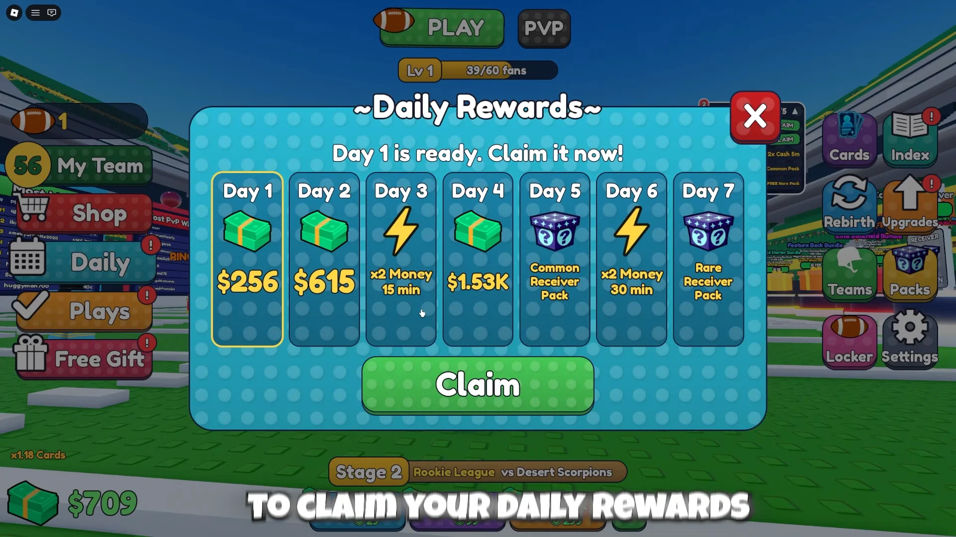 Claiming Daily Rewards