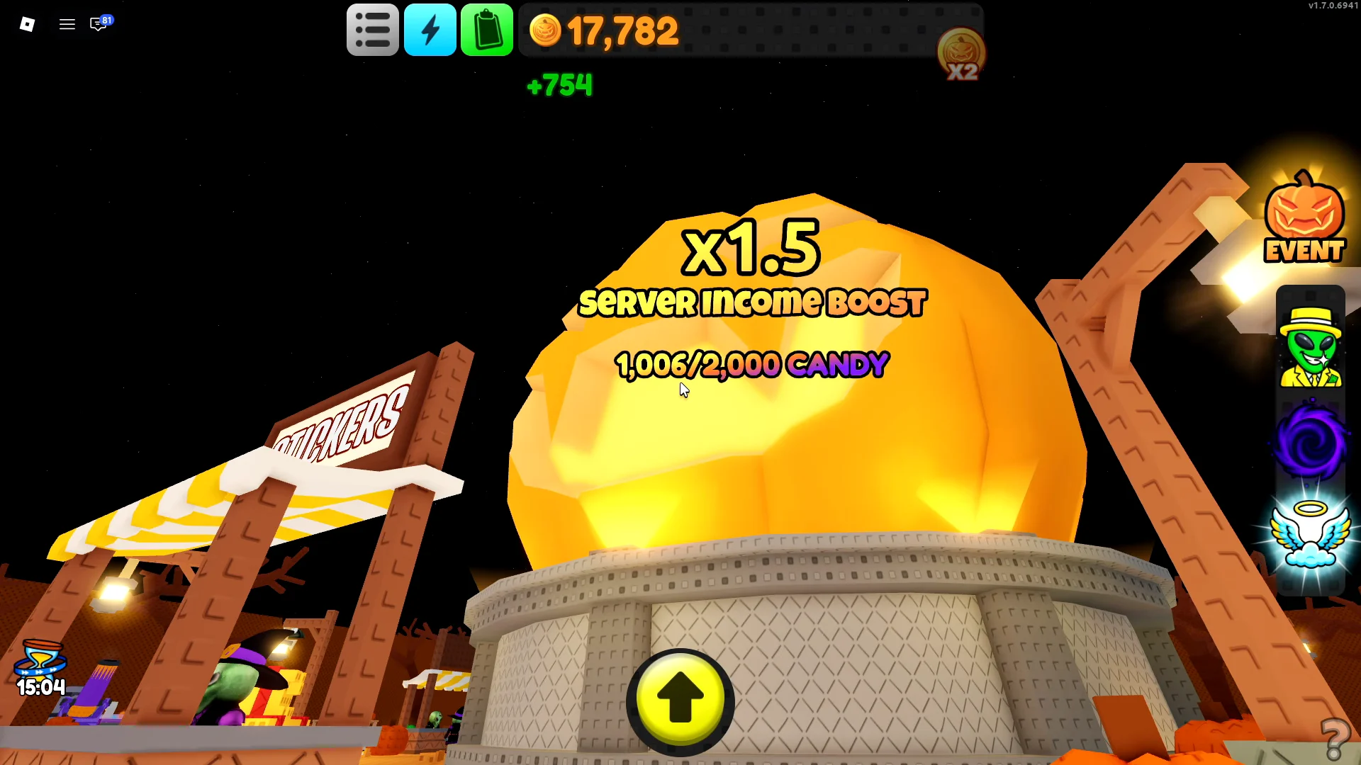 Pumpkin Candy Threshold & Multiplier Increase