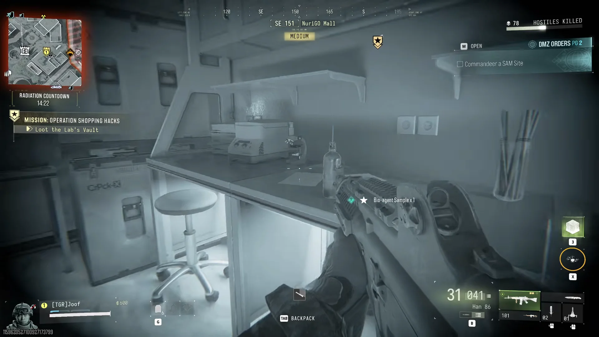 Bio-agent Sample in vault