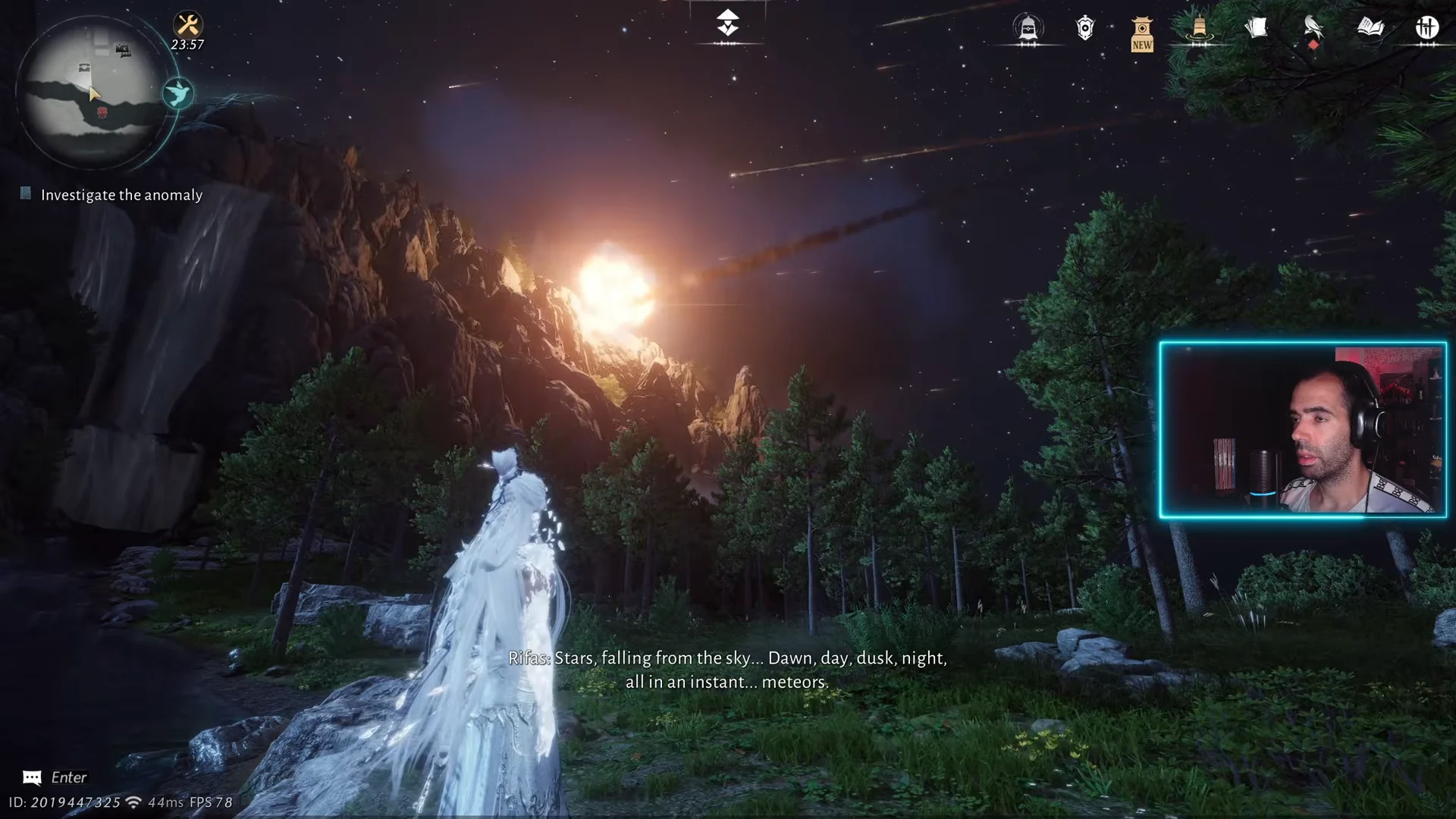 Sky anomaly and meteor shower