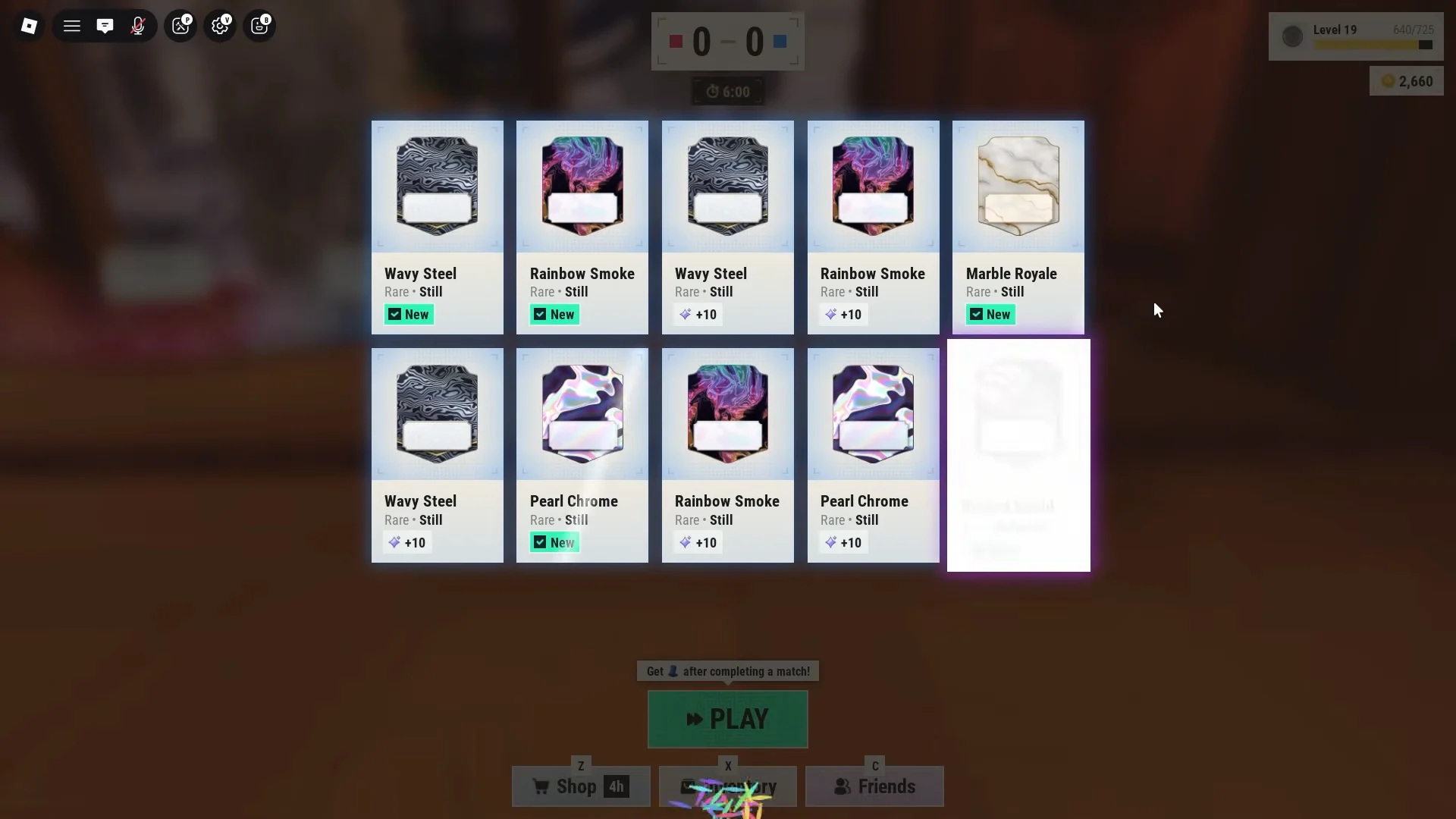 Player Cards rolling