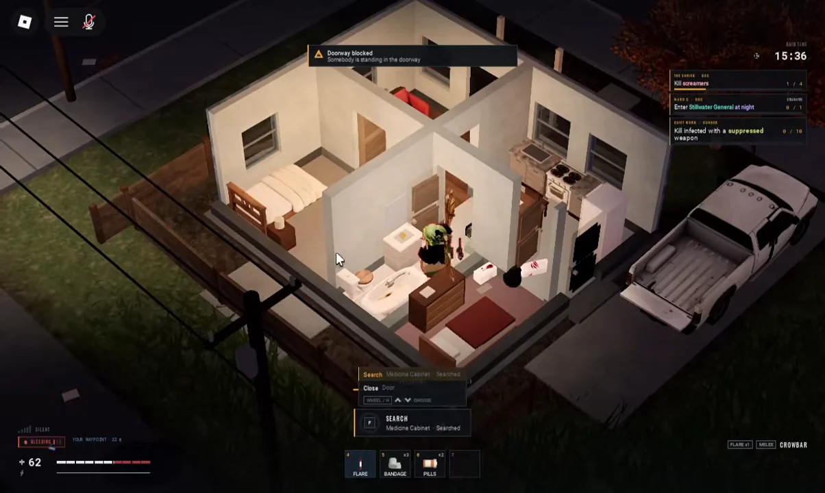 Searching Houses for Medical Supplies