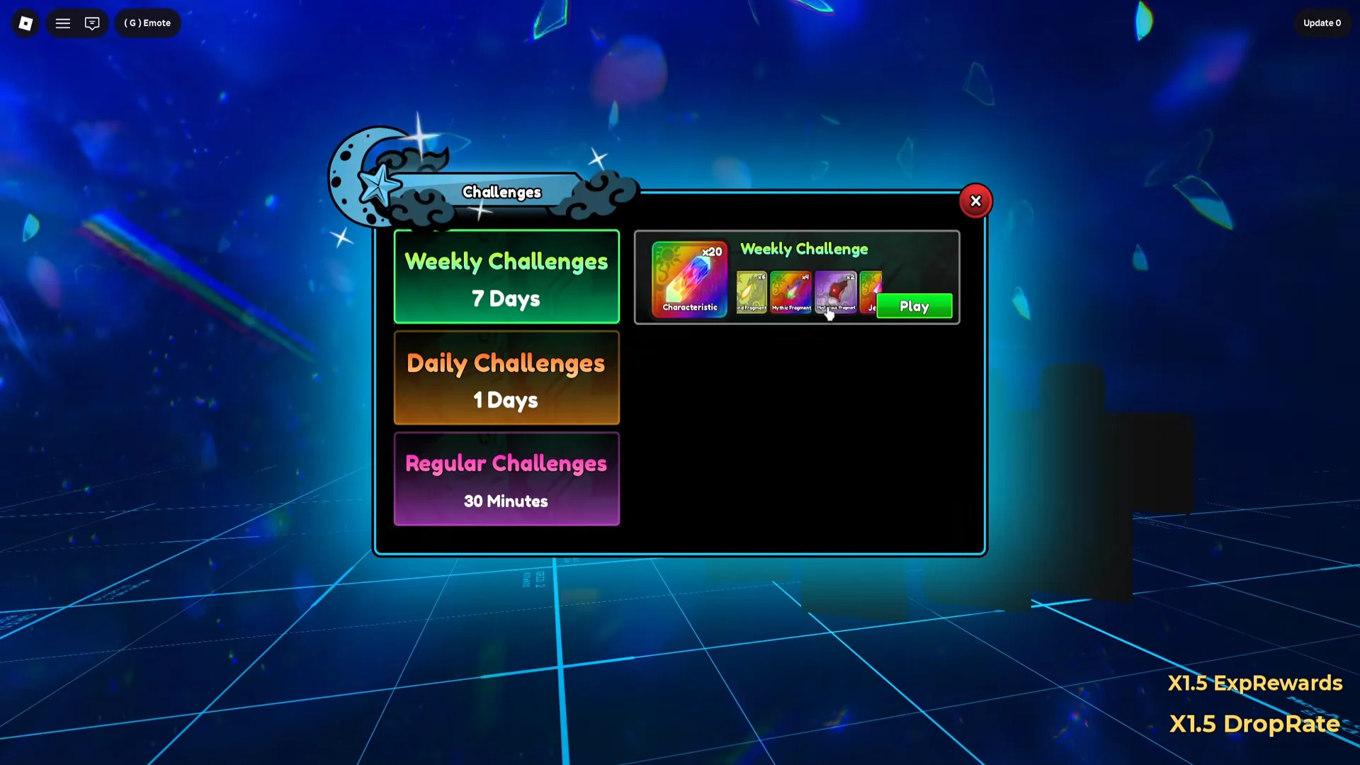 Challenge Menu Changes