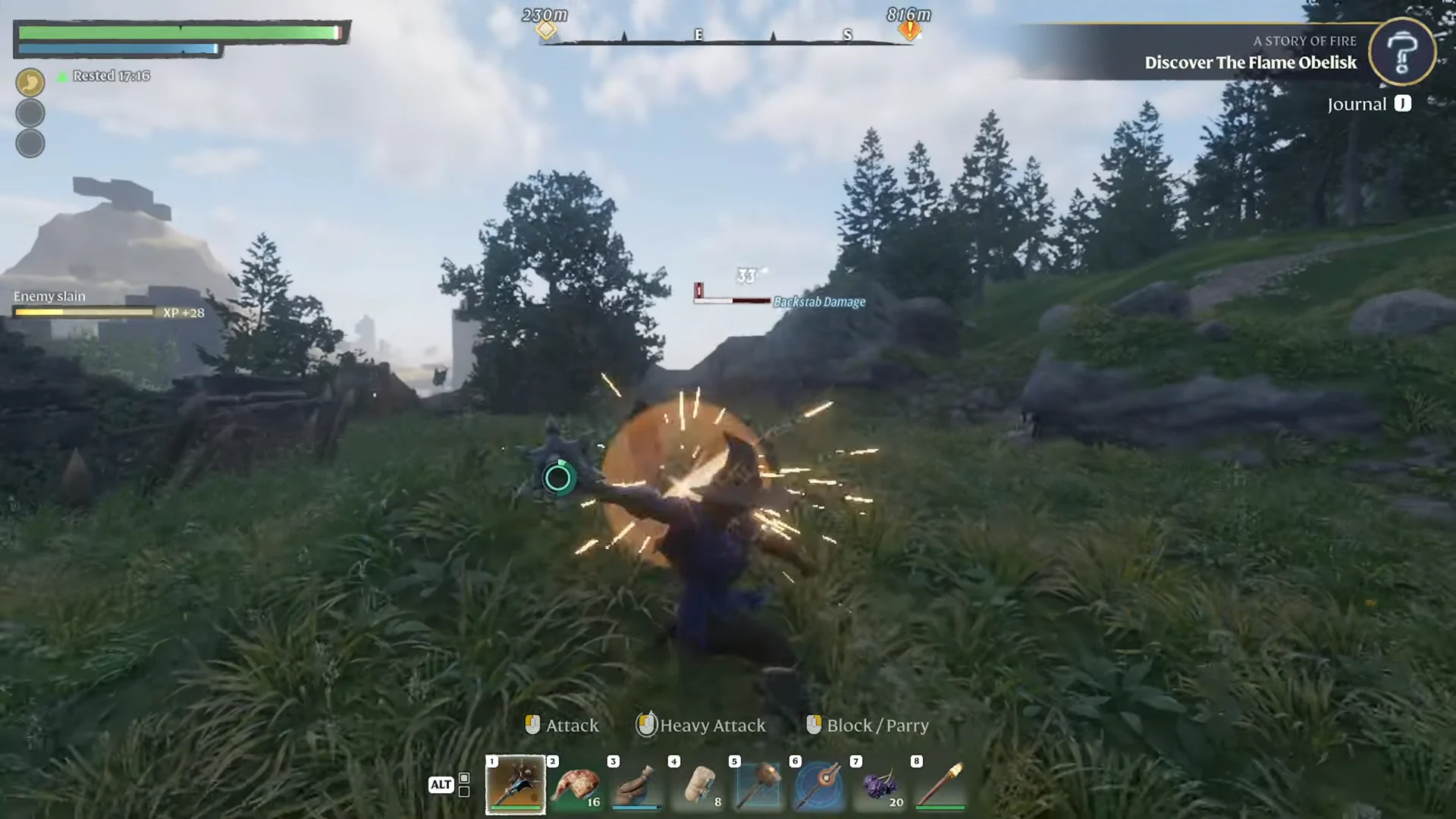 Attacking a wild animal in the Springlands