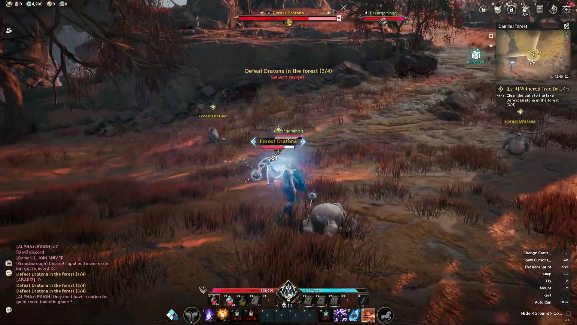 Defeating Forest Dratona