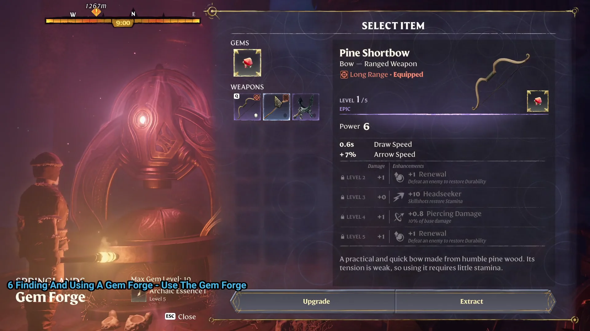 Gem Forge Select Item screen