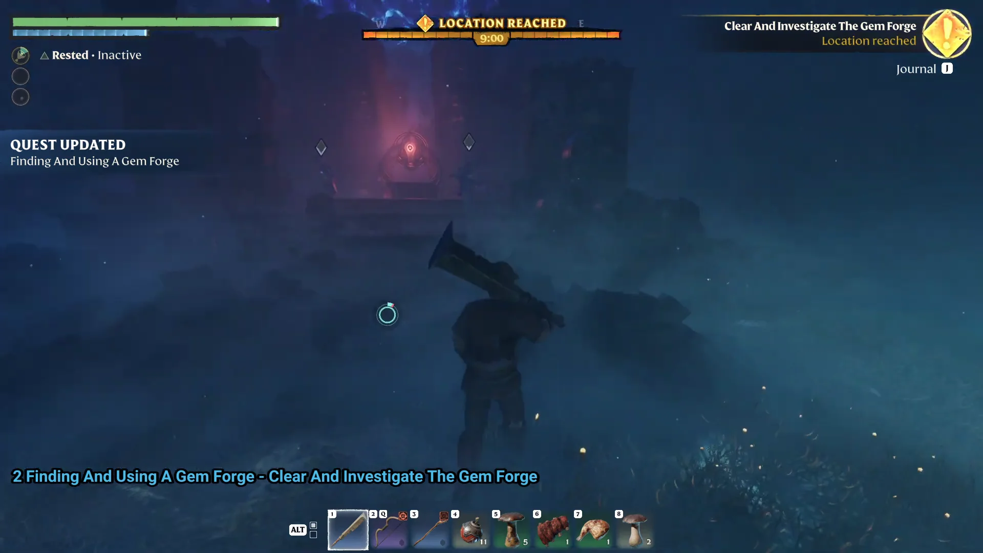 Location reached at a Gem Forge, objective Clear And Investigate The Gem Forge