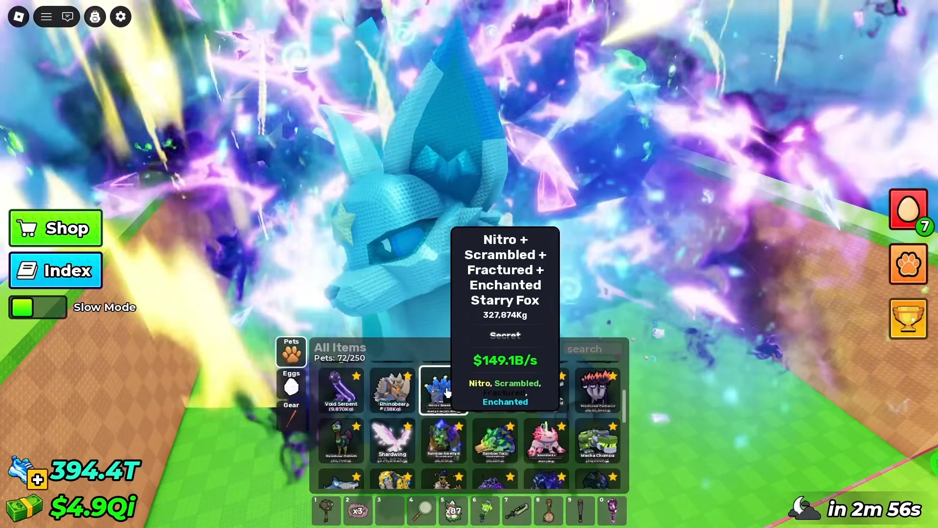 Hatching Quad-Mutated Starry Fox