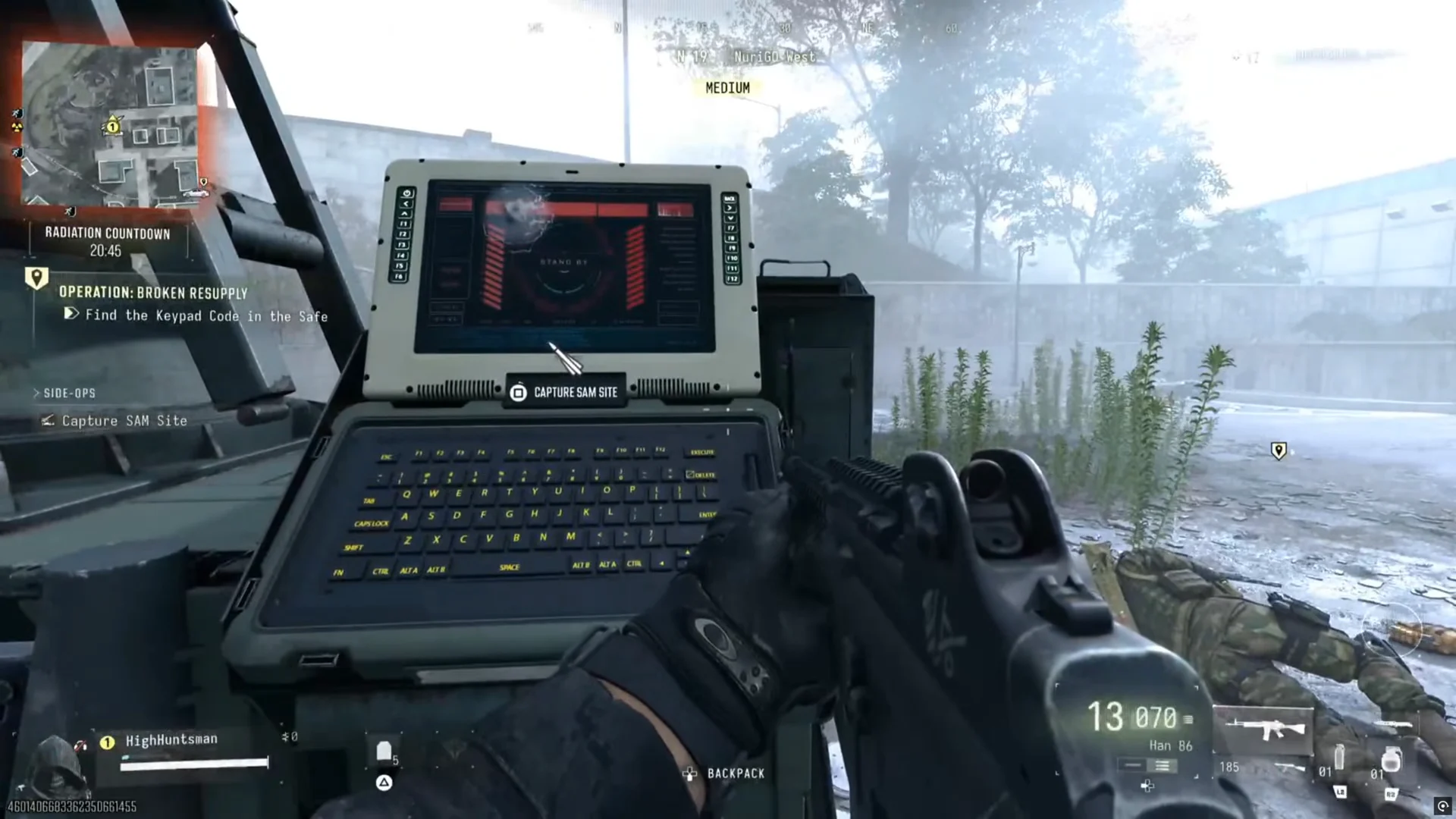 Capture laptop on SAM launcher