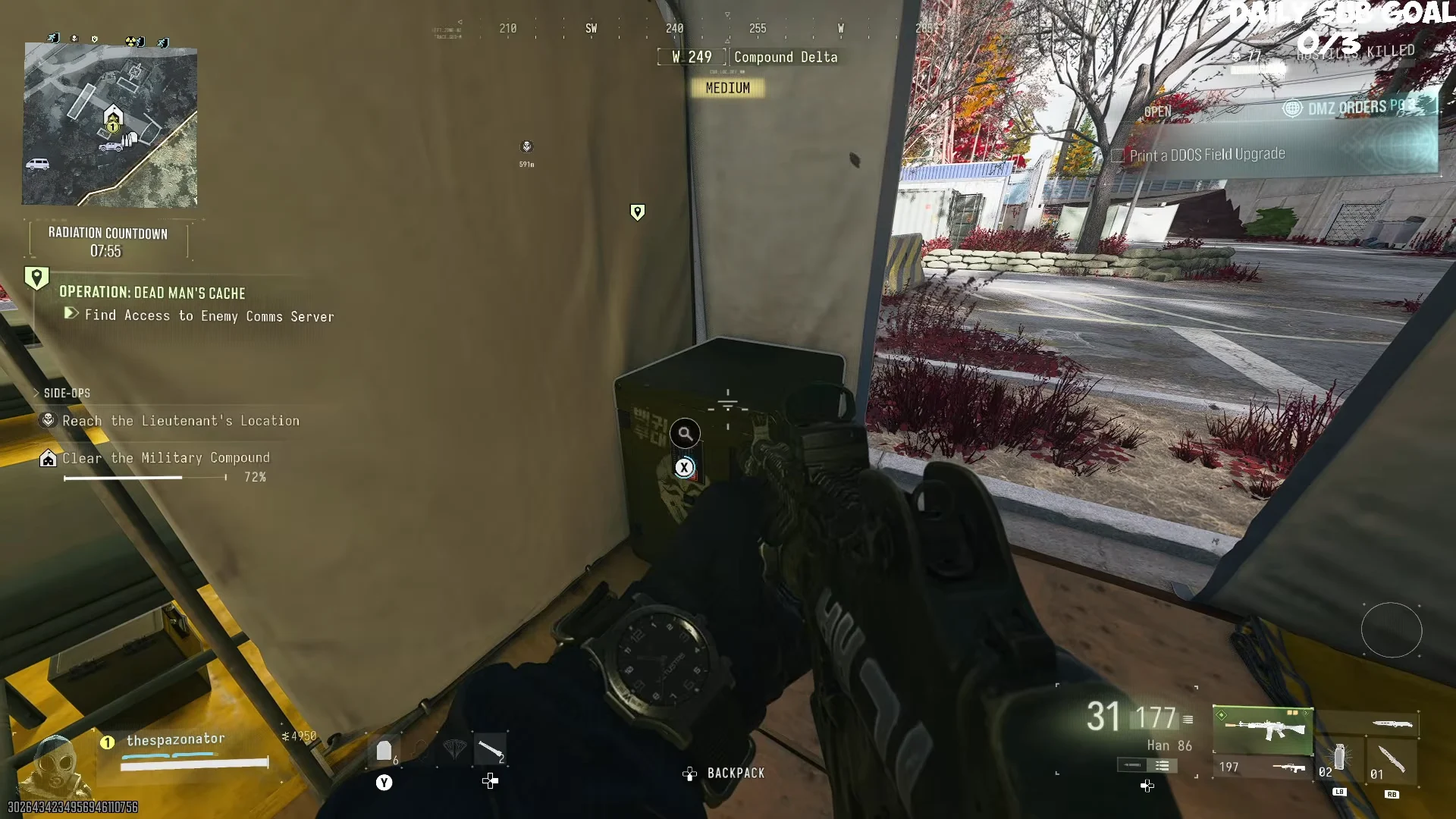Safe in a Compound Delta tent