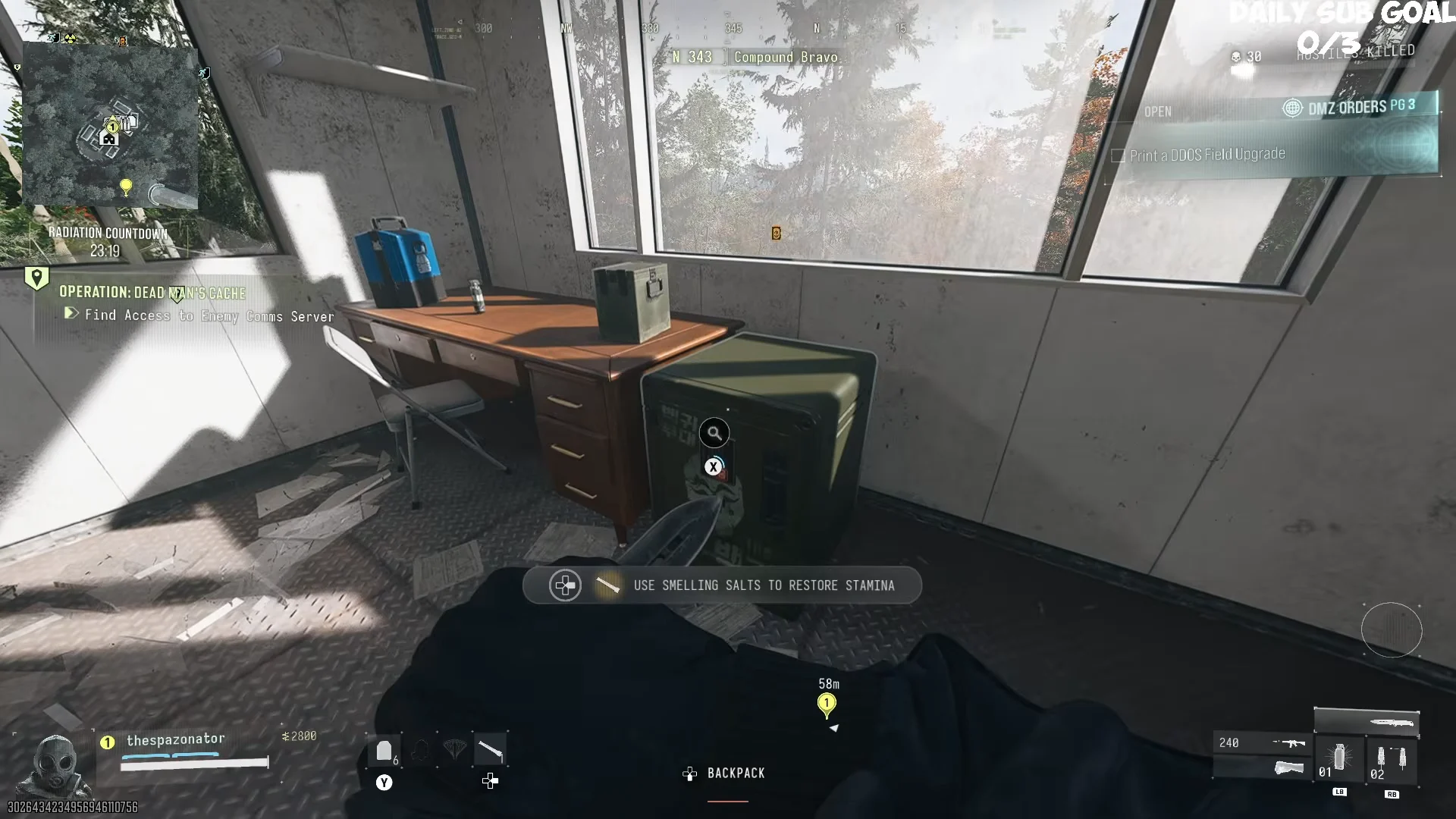 Safe in Compound Bravo watchtower