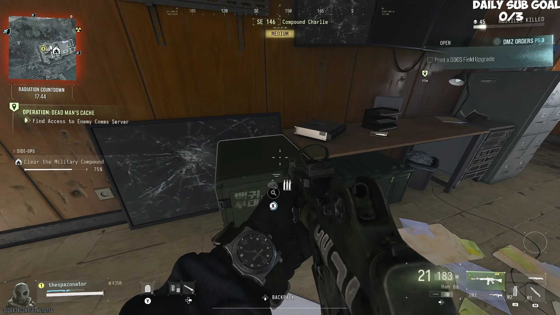 Safe in Compound Charlie office