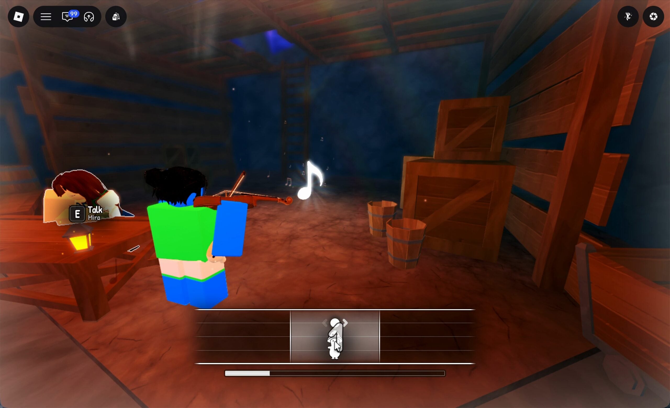 The SCROOMS catch bar with the white knob over the scroom icon inside the lighter zone and the progress bar under the track