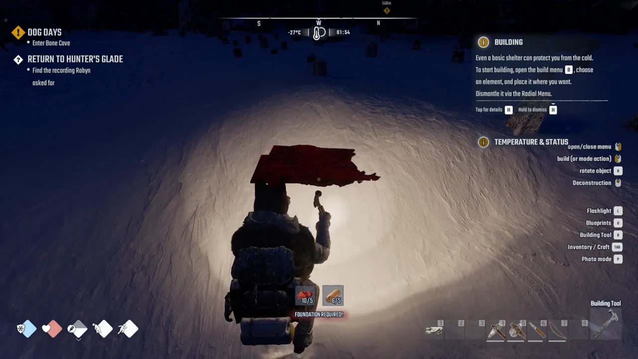 FOUNDATION REQUIRED! blocking a piece from being placed on snow in Permafrost