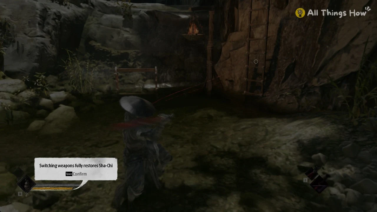Soul after switching to Sanguine with the Switching weapons fully restores Sha-Chi tutorial in Phantom Blade Zero