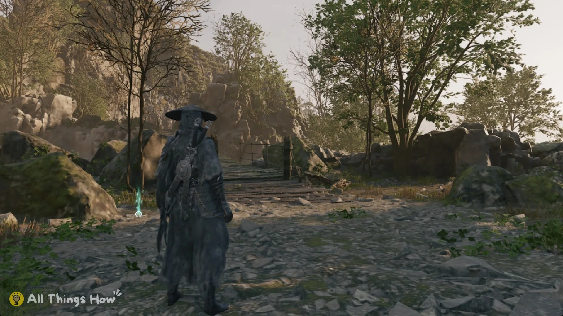 Soul on a stone path between mossy rocks, Phantom Blade Zero